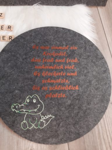 Filzuntersetzer Krokodil